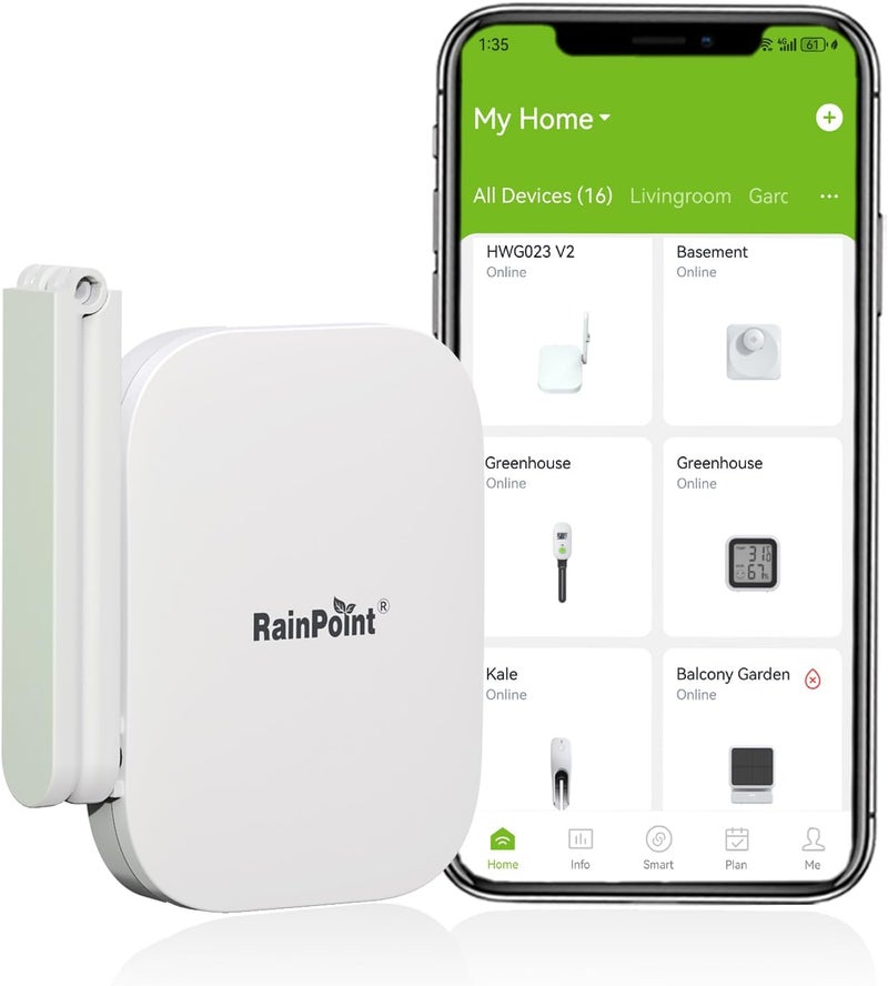 RAINPOINT Gen2 2.4GHz Mini WiFi Hub App Control, Devices System Only,853ft Connection Range, Support Up to 39 Devices - Image 1